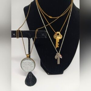 INSPIRE- 3 Inspirational Necklaces! Serenity Prayer and Spellouts, Salvaged